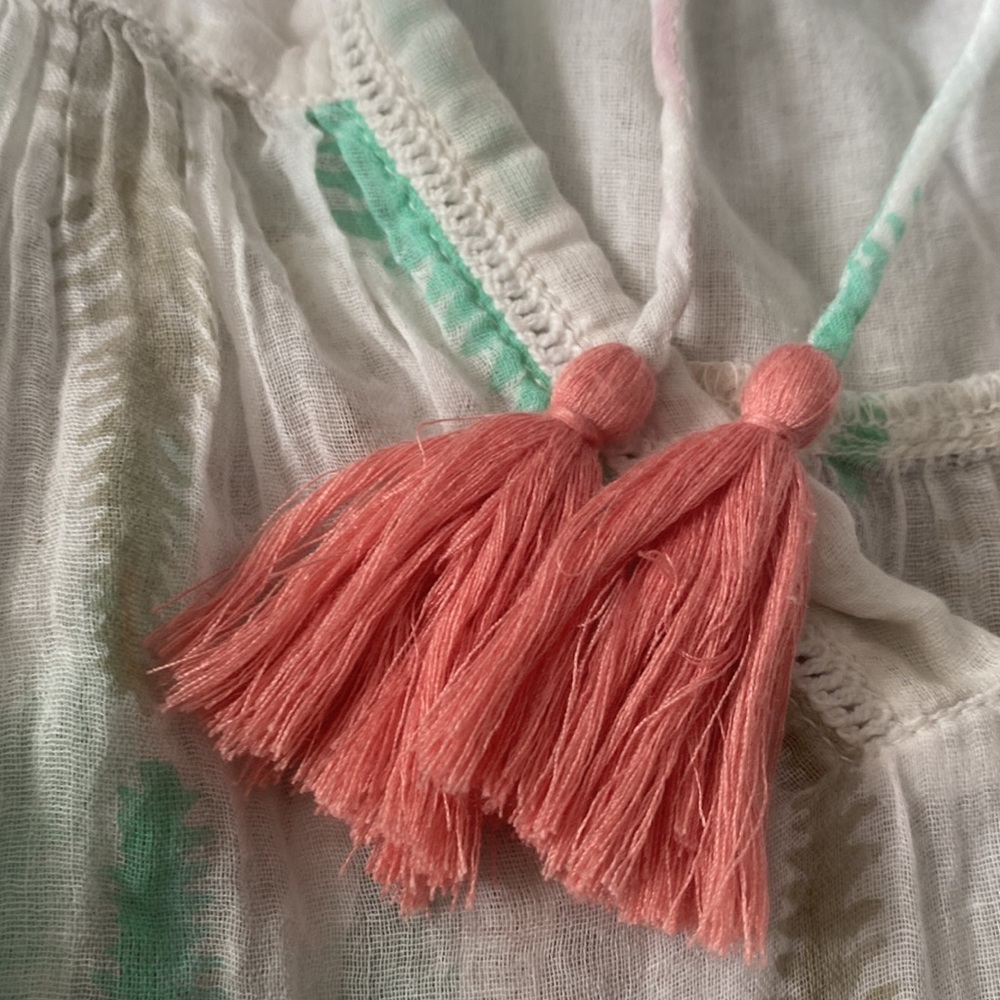 Roller Rabbit Serafina Palm Pattern Tunic💚🤍💗 - Picture 5 of 12